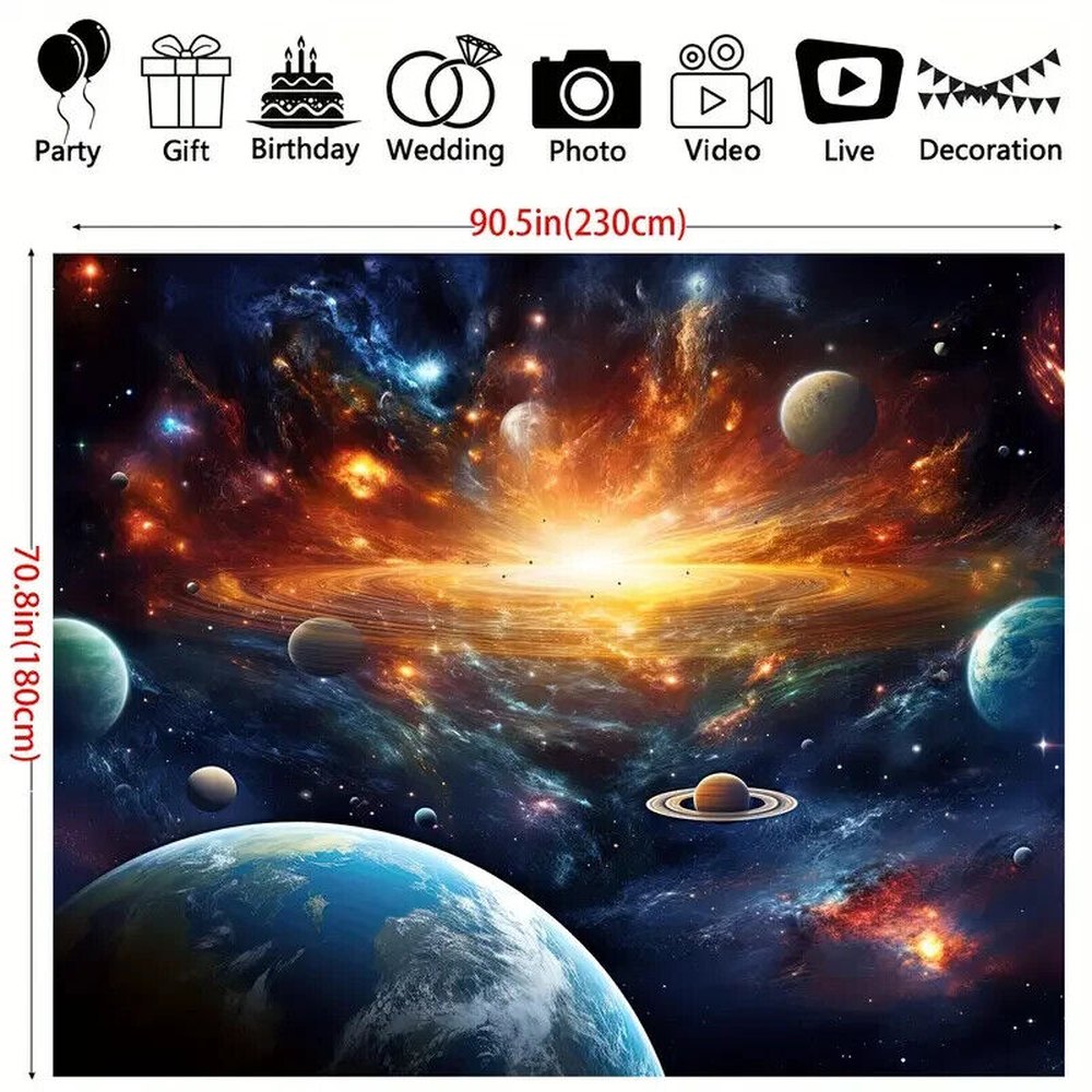 Stunning Solar System & Galaxy Vibrant Fabric Tapestry 90.5" x 70.8" NEW Home & Garden:Home Décor:Tapestries Style Your Walls